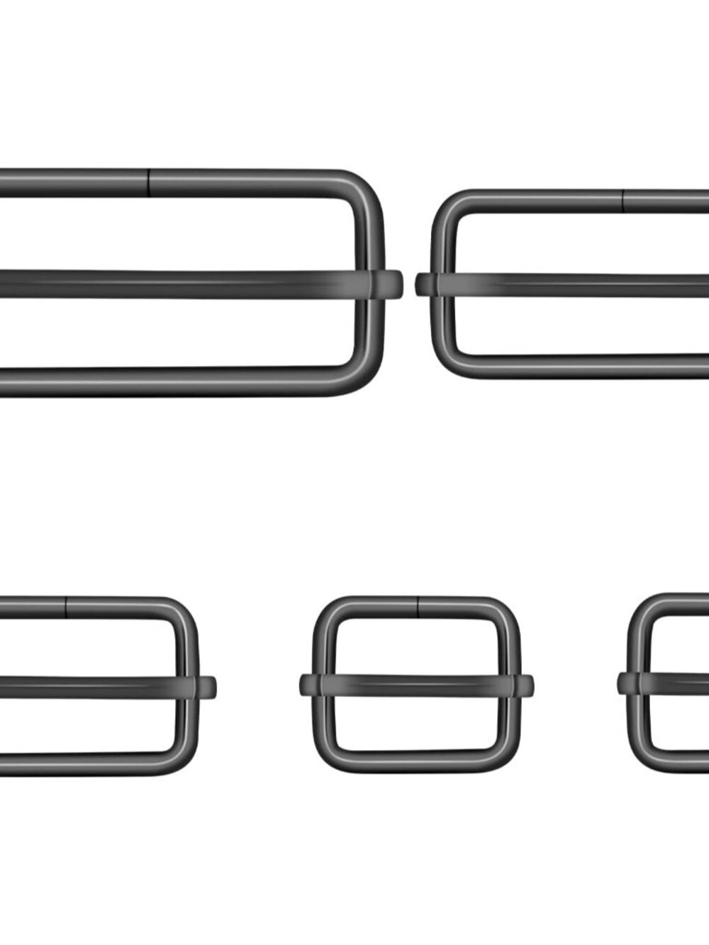 25Pcs Metal Adjustable Slider Buckles, 5/8, 3/4, 1, 1-1/2 and 2Inch Rectangle Ad